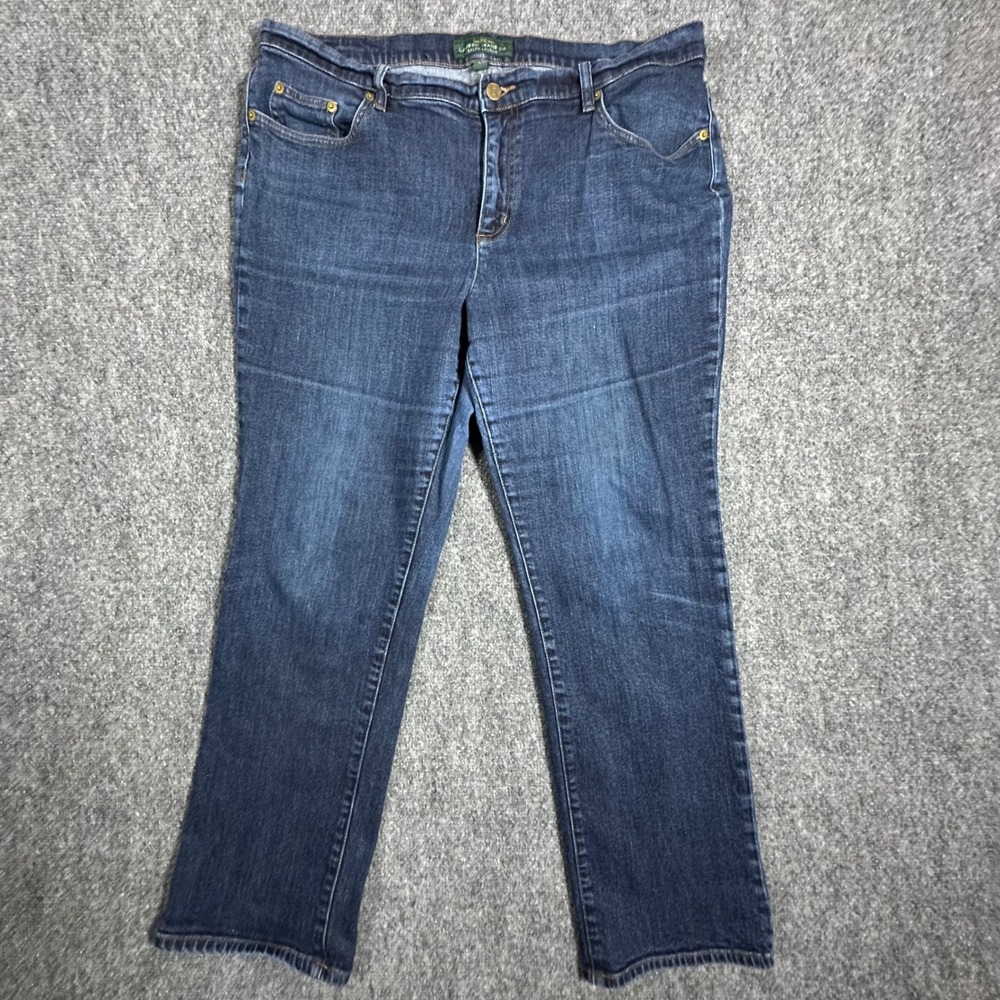 Lauren Ralph Lauren Classic Straight Leg Jeans Dark Wash Blue Denim 18W Stretch
